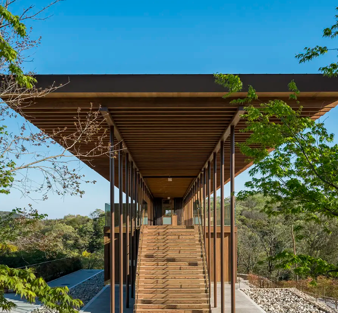 Source : site officiel de Zenbo Seinei<br>Le bâtiment en bois de Zenbo Seinei